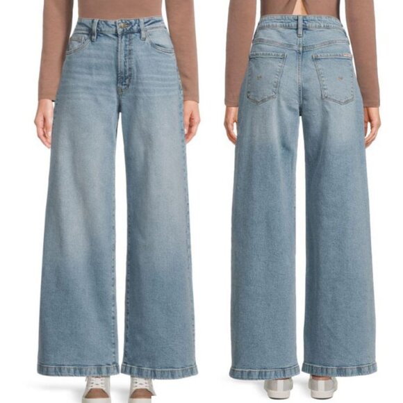 Hudson Jeans Jolene Wide Leg Denim Jeans - Picture 1 of 1